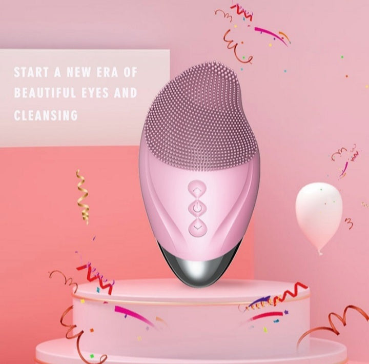 Facial Cleansing Device, Waterproof Beauty Instrument, Eye Beauty Device - Pink